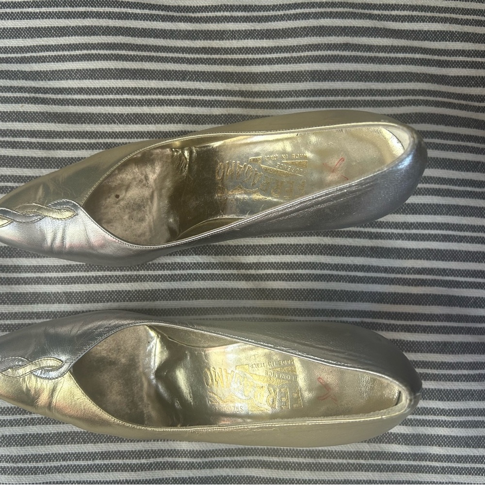 Salvatore Ferragamo Silver Heels Shimmering Sophistication